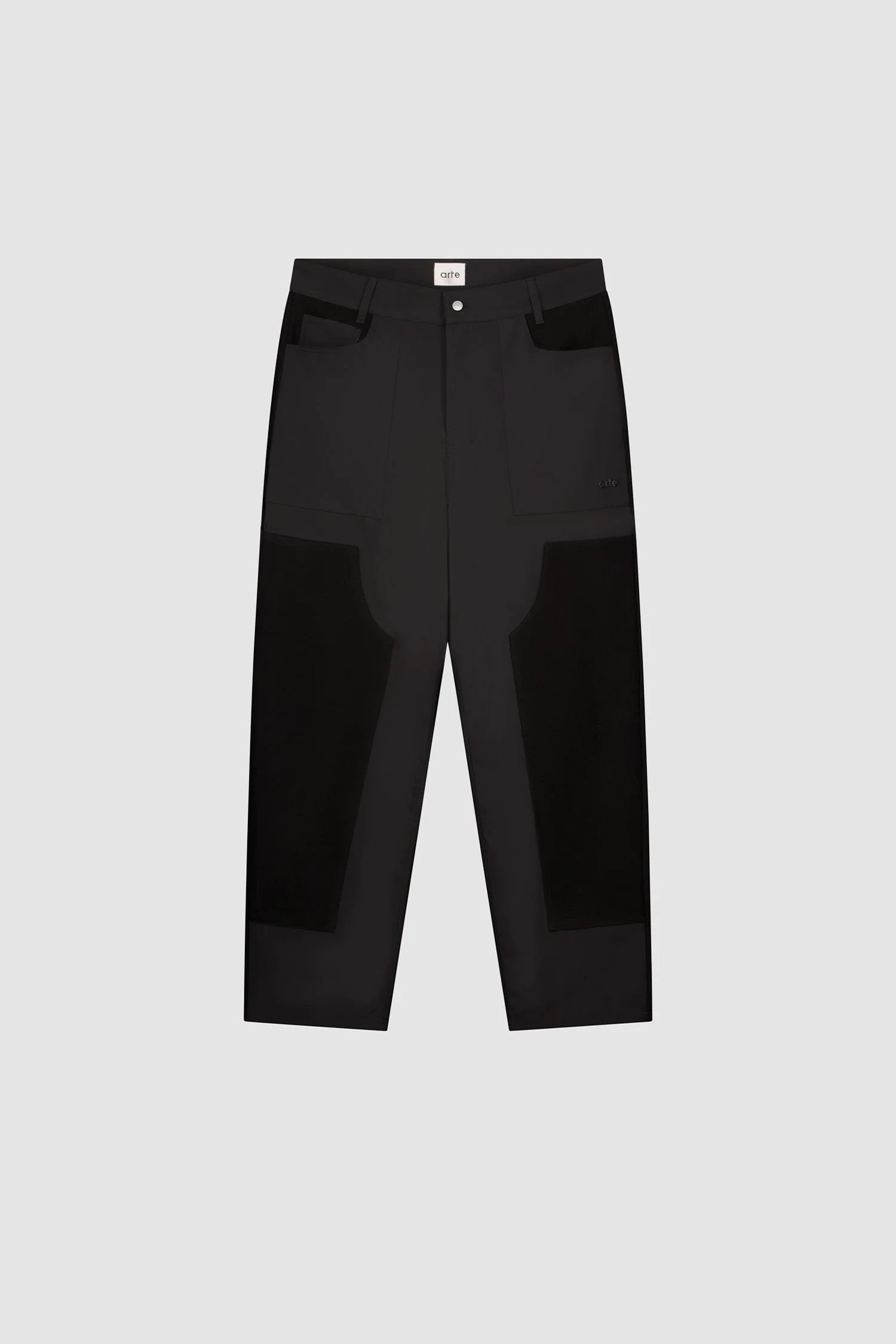 Arte Antwerp pantalon NYLON/WOOL COMBO PANTS Black – Image 2