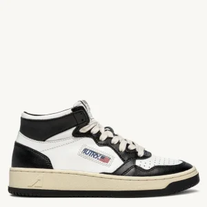 Autry MEDALIST MID Cuir  Blanc et Noir