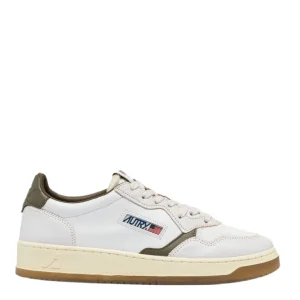 Autry MEDALIST LOW Cuir Crack Blanc et CRVT