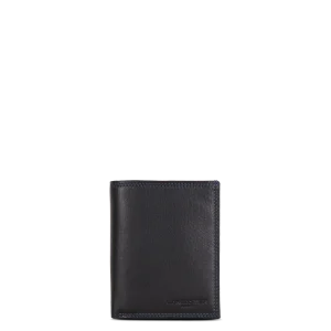 Portefeuille Européen cuir de vachette Lancaster 120-12 Anti Piratage Noir/Bleu