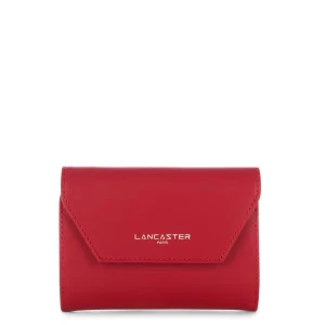 Portefeuille dos à dos A rabat avec pression Smooth Lancaster 137-02 Rouge