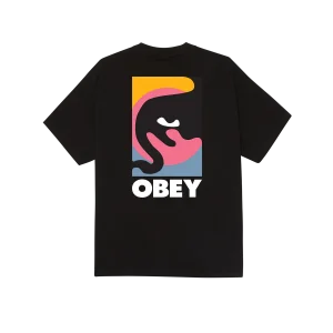 T SHIRT OBEY QUARTER ICON  Black