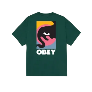 T SHIRT OBEY QUARTER ICON  Pigment Rain Forest