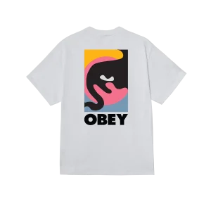 T SHIRT OBEY QUARTER ICON  White