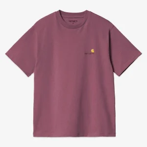 W AMERICAN SCRIPT S/S TEE Dusty Fuchsia