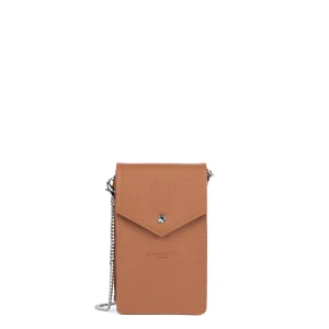 Lancaster Pochette smartphone A rabat avec pression Foulonné PM 170-37 Camel