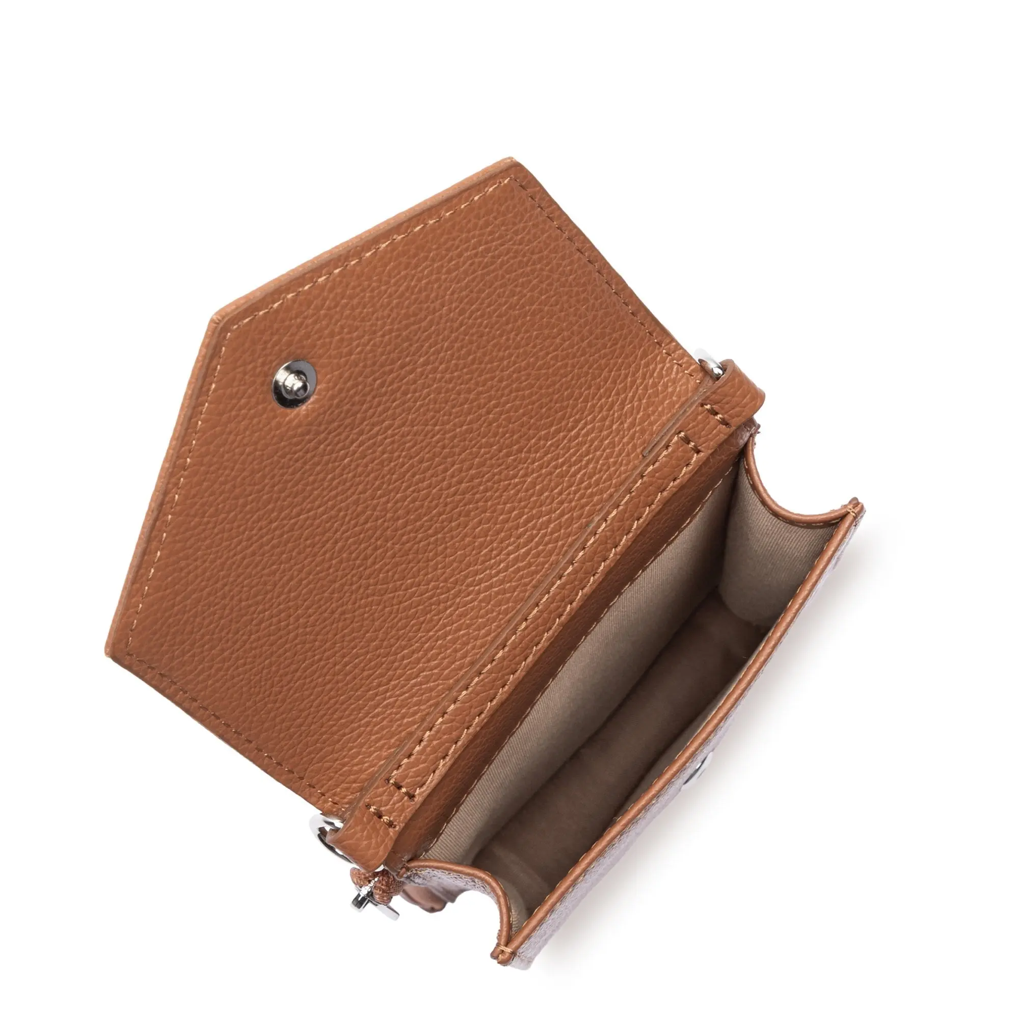 Lancaster Pochette smartphone A rabat avec pression Foulonné PM 170-37 Camel – Image 5