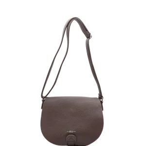 Sac porté croisé à rabat F7535 Flora & Co Chocolat