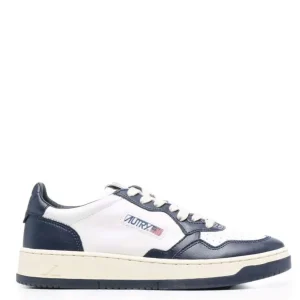Autry MEDALIST LOW Cuir Blanc et Bleu
