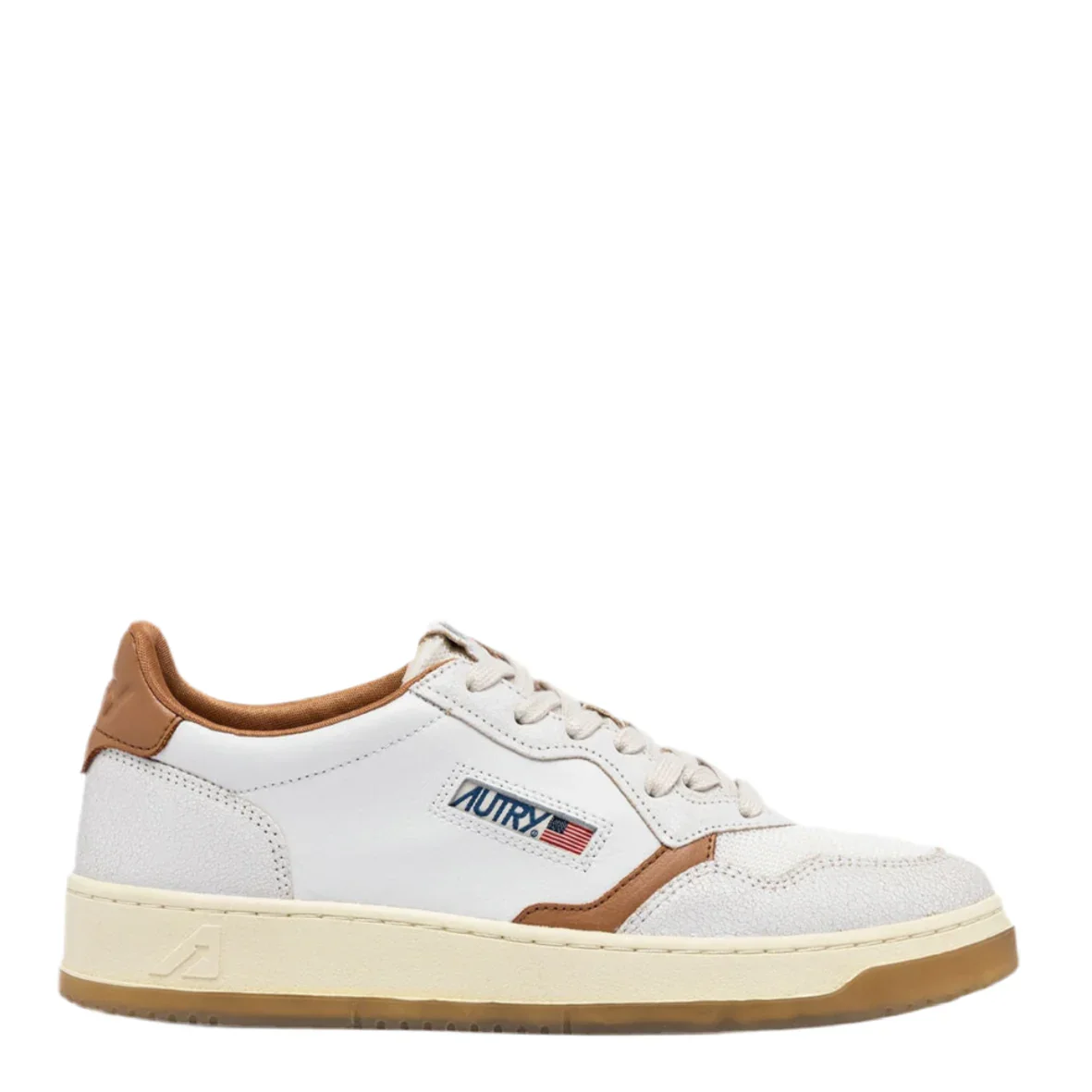 Autry MEDALIST LOW Cuir Crack Blanc et Tanz – Image 2