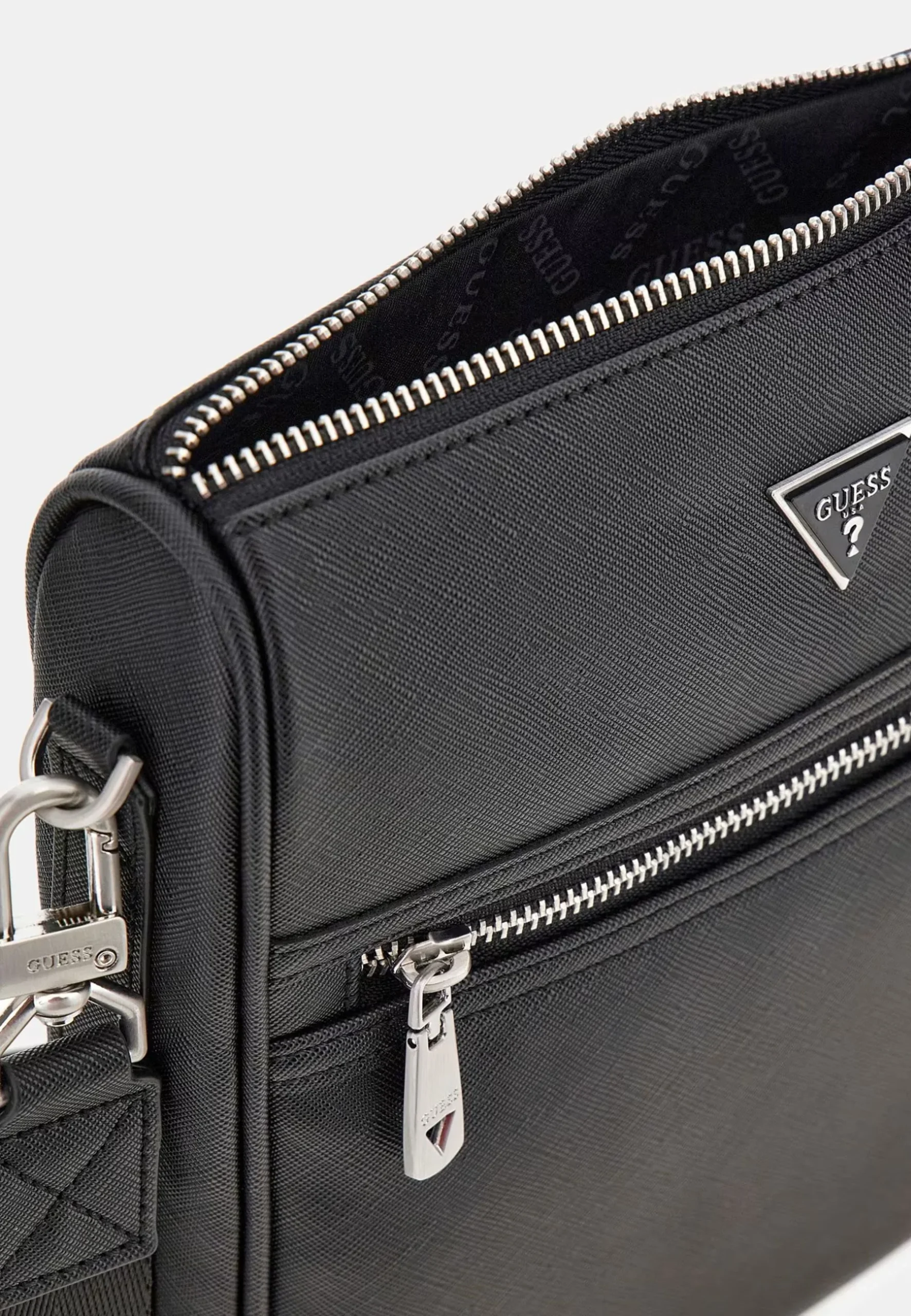 Guess Mini sac à bandoulière Milano saffiano Noir MISAP5417 – Image 4