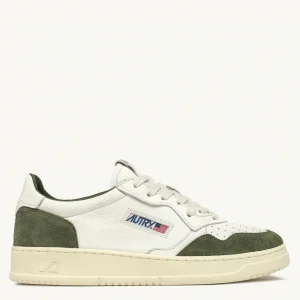 Autry MEDALIST LOW Cuir Blanc et Daim Military