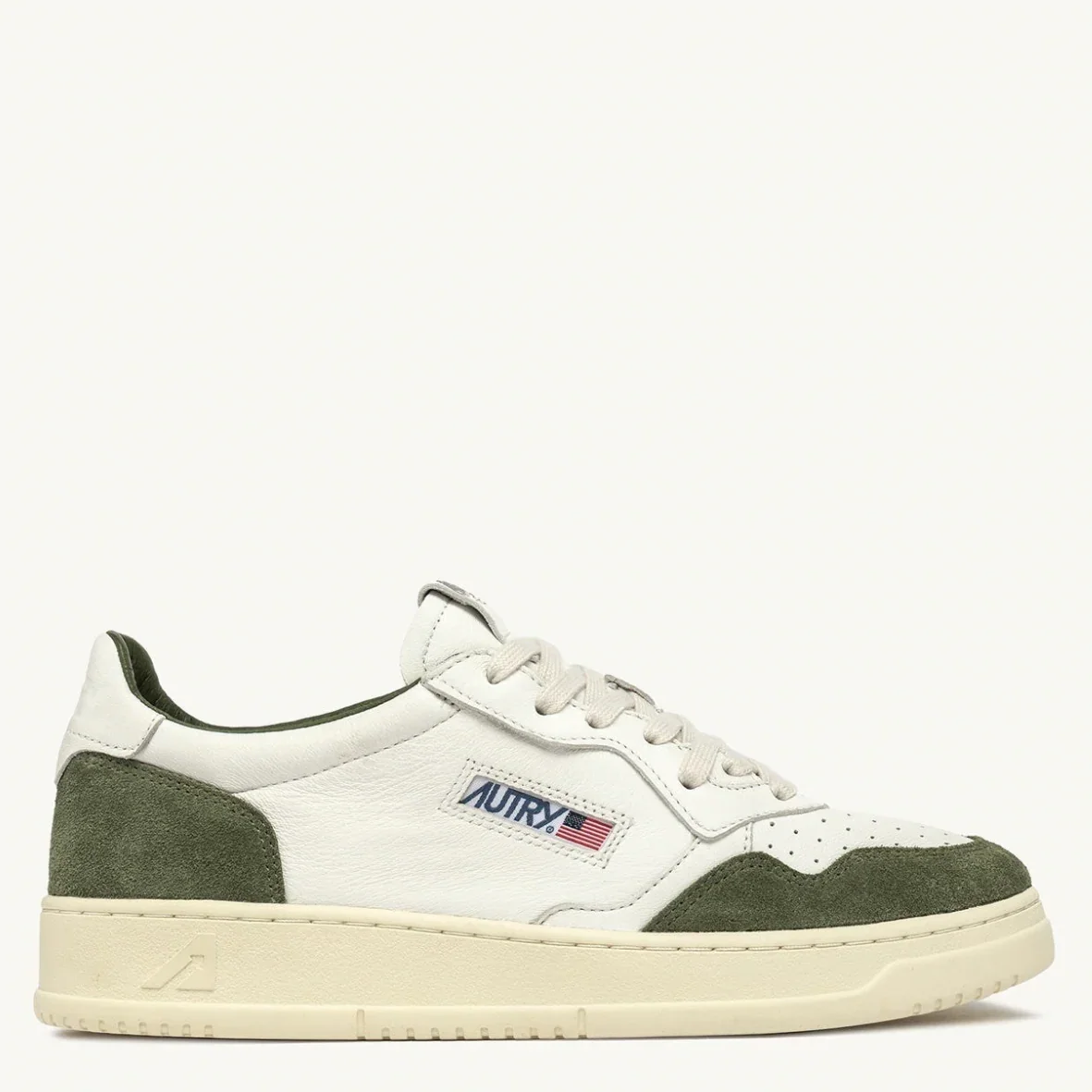 Autry MEDALIST LOW Cuir Blanc et Daim Military – Image 2