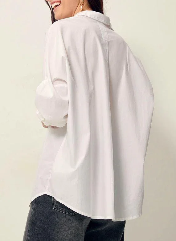 MAEMI O WIDE SHIRT Opticial White – Image 3
