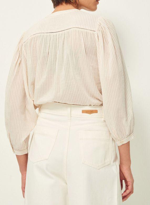 SAVI BLOUSE MANCHES BALLON SandBlack – Image 3