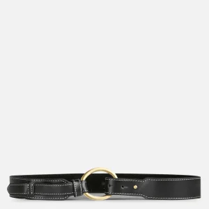 ANTONIO ROUND BUCKLE BELT Black