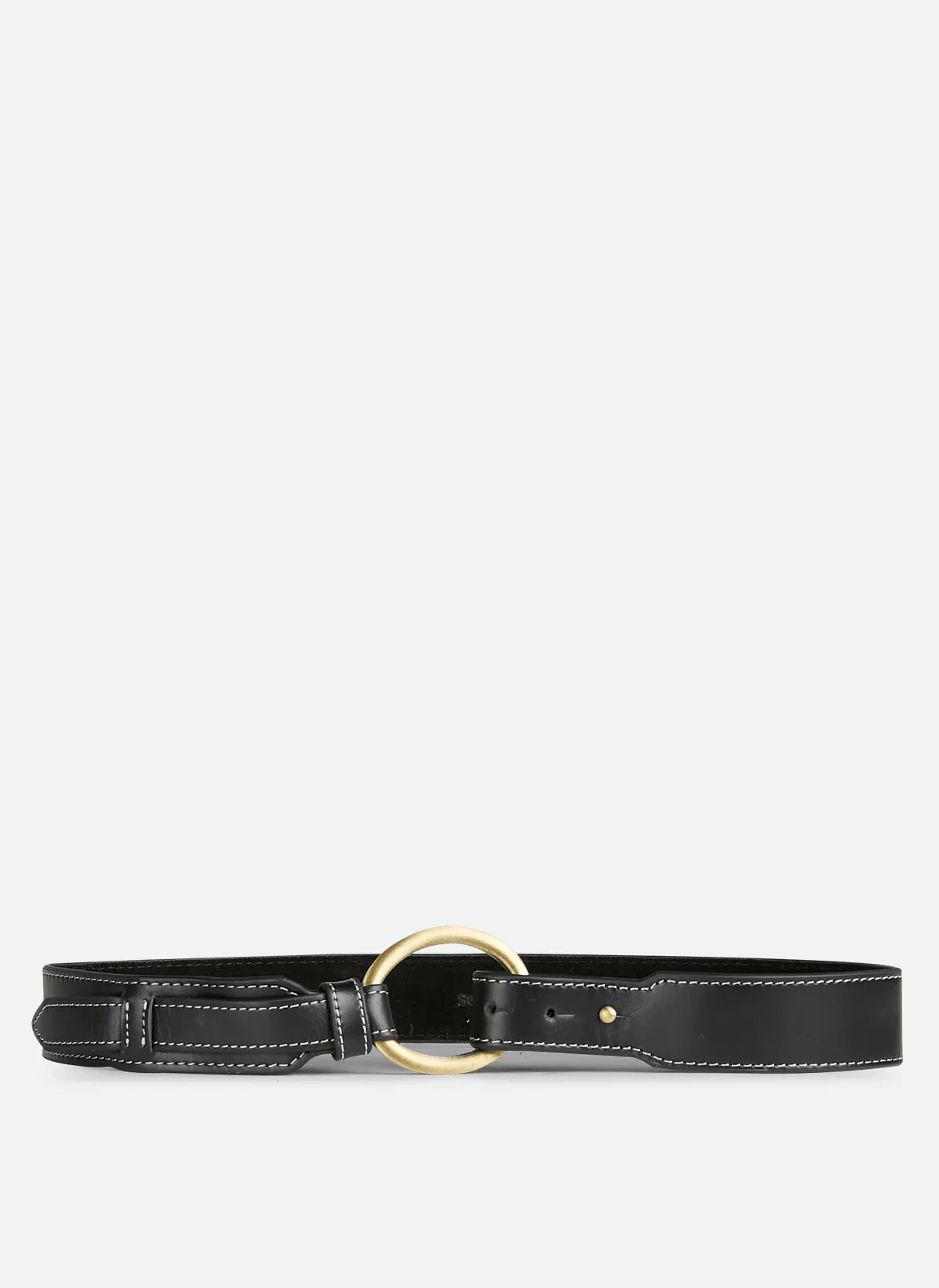 ANTONIO ROUND BUCKLE BELT Black – Image 2