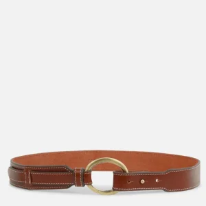 ANTONIO ROUND BUCKLE BELT Dark Tan