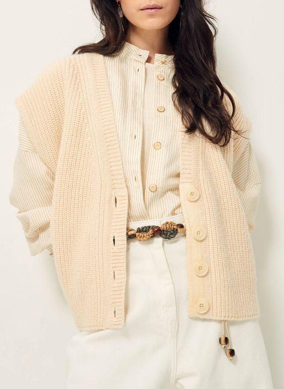 ARAGON CARDIGAN SANS MANCHES Fleur De Sel