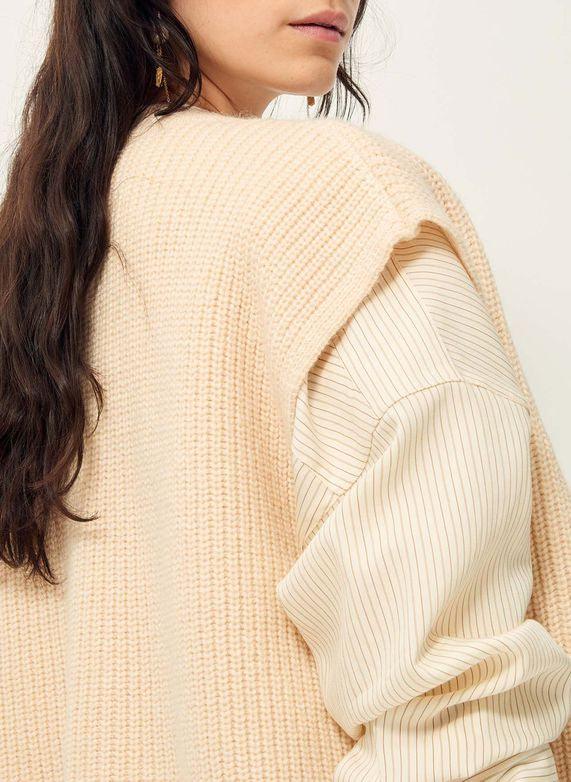 ARAGON CARDIGAN SANS MANCHES Fleur De Sel – Image 3