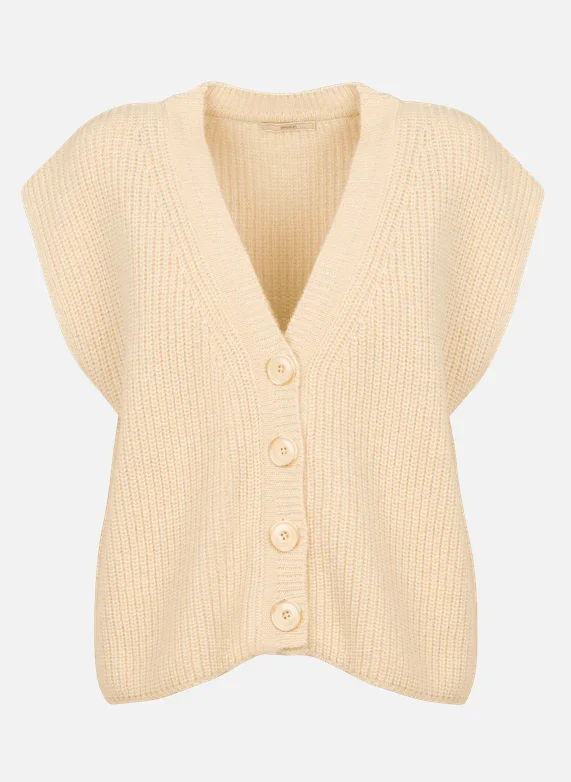 ARAGON CARDIGAN SANS MANCHES Fleur De Sel – Image 4