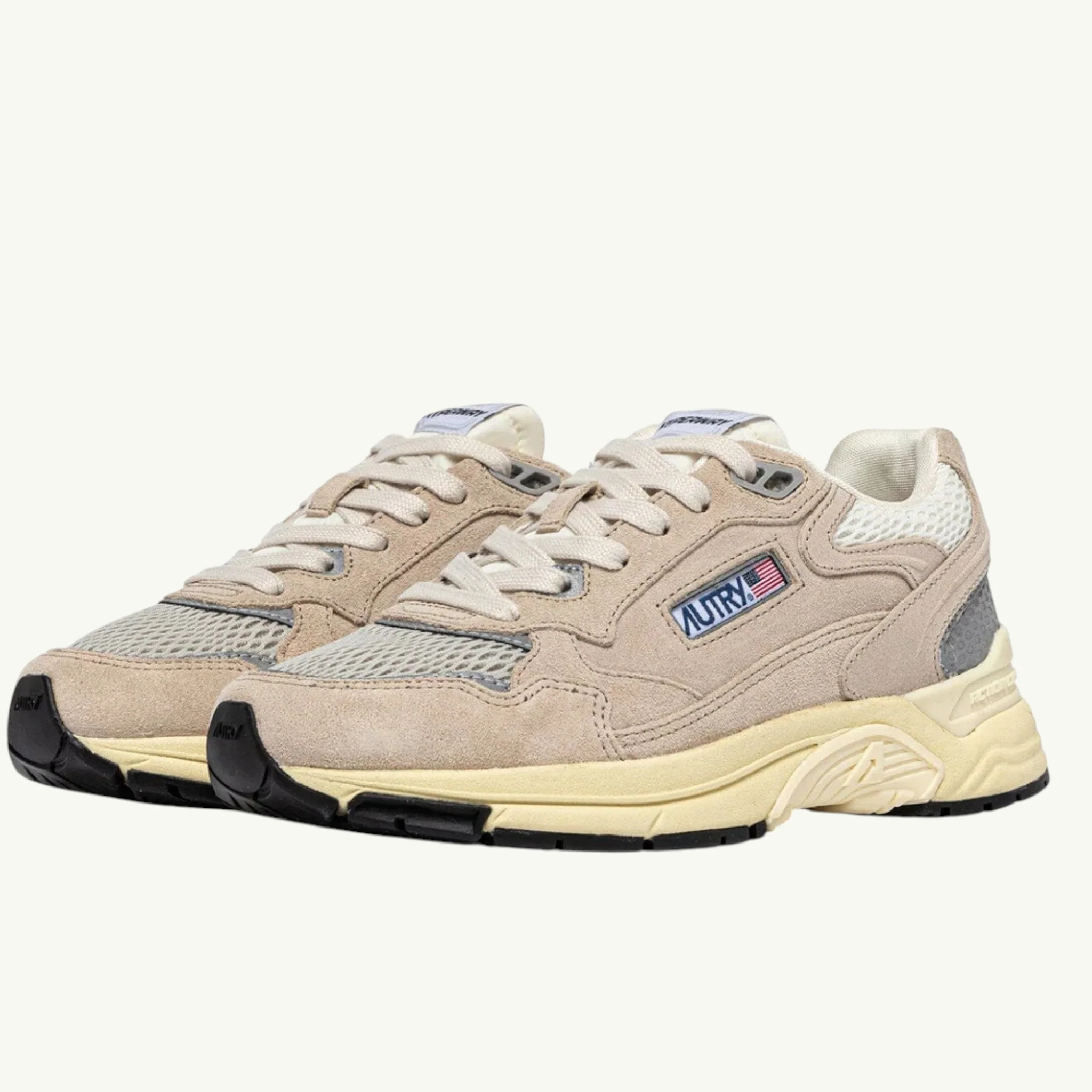 AUTRY BASKETS HYPERWAY EN MESH ET DAIM SAND ET ARGENT – Image 4