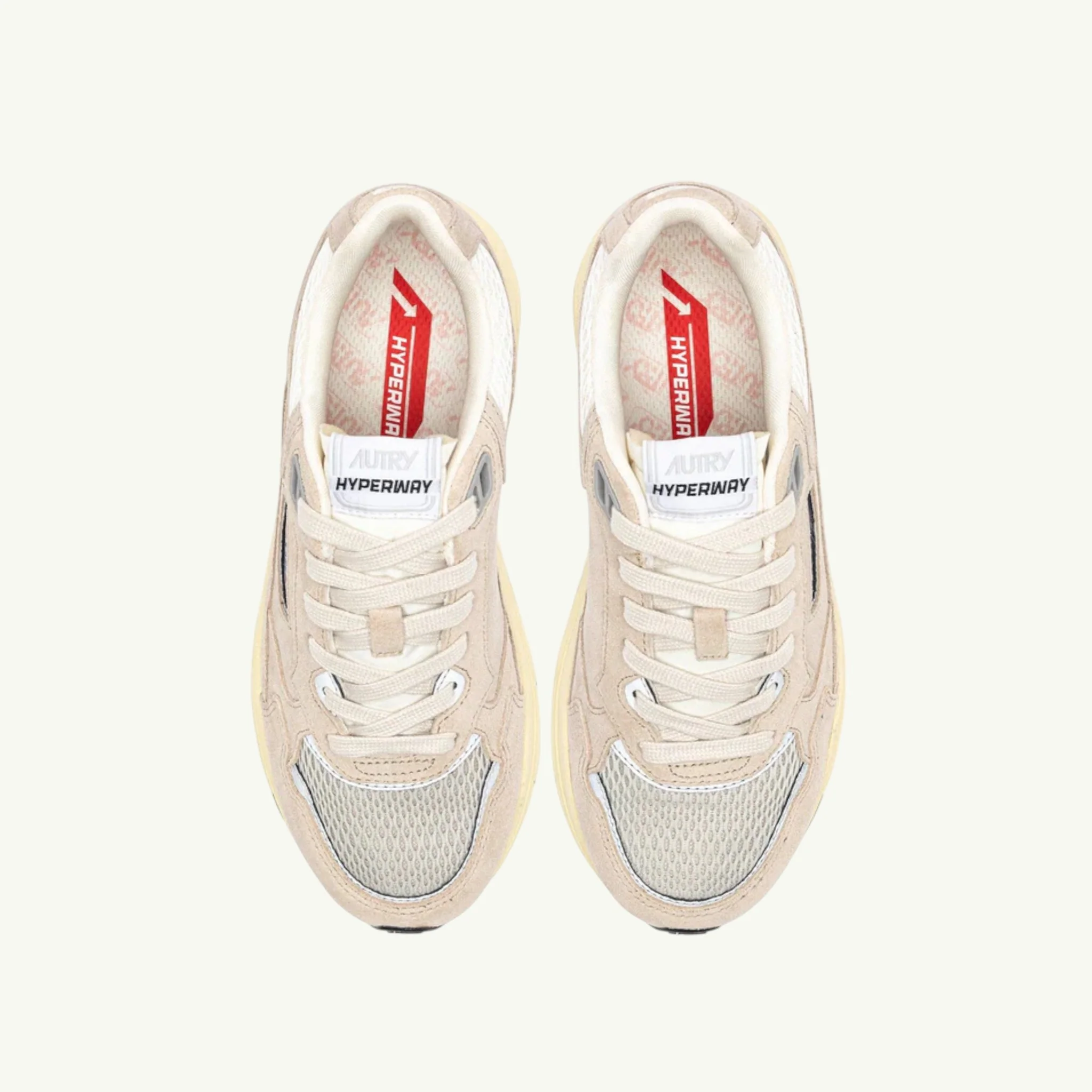 AUTRY BASKETS HYPERWAY EN MESH ET DAIM SAND ET ARGENT – Image 3