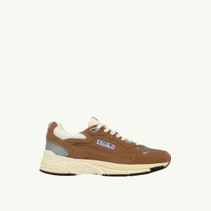 AUTRY BASKETS HYPERWAY EN MESH ET EN DAIM CIGAR ET ARGENT