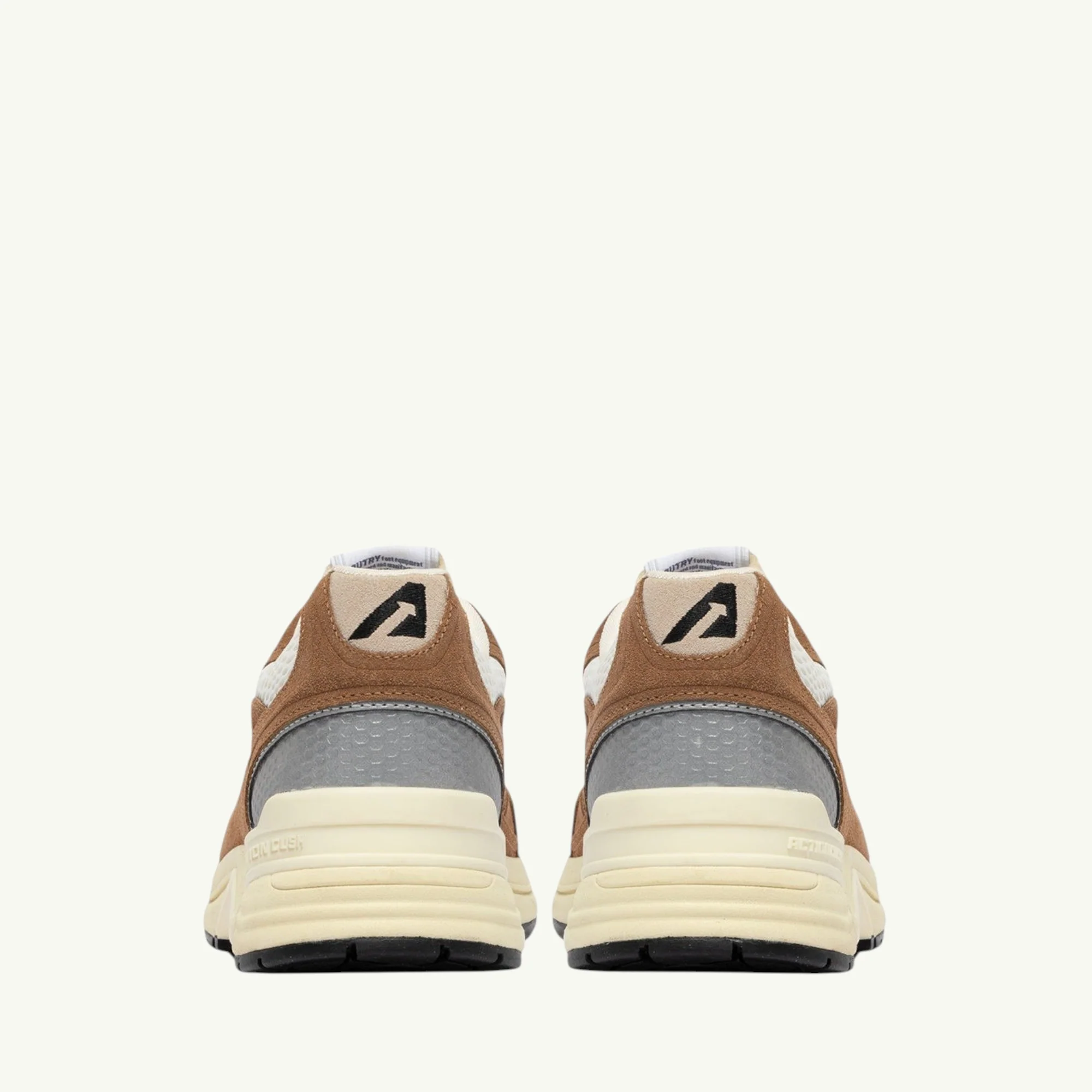 AUTRY BASKETS HYPERWAY EN MESH ET EN DAIM CIGAR ET ARGENT – Image 4