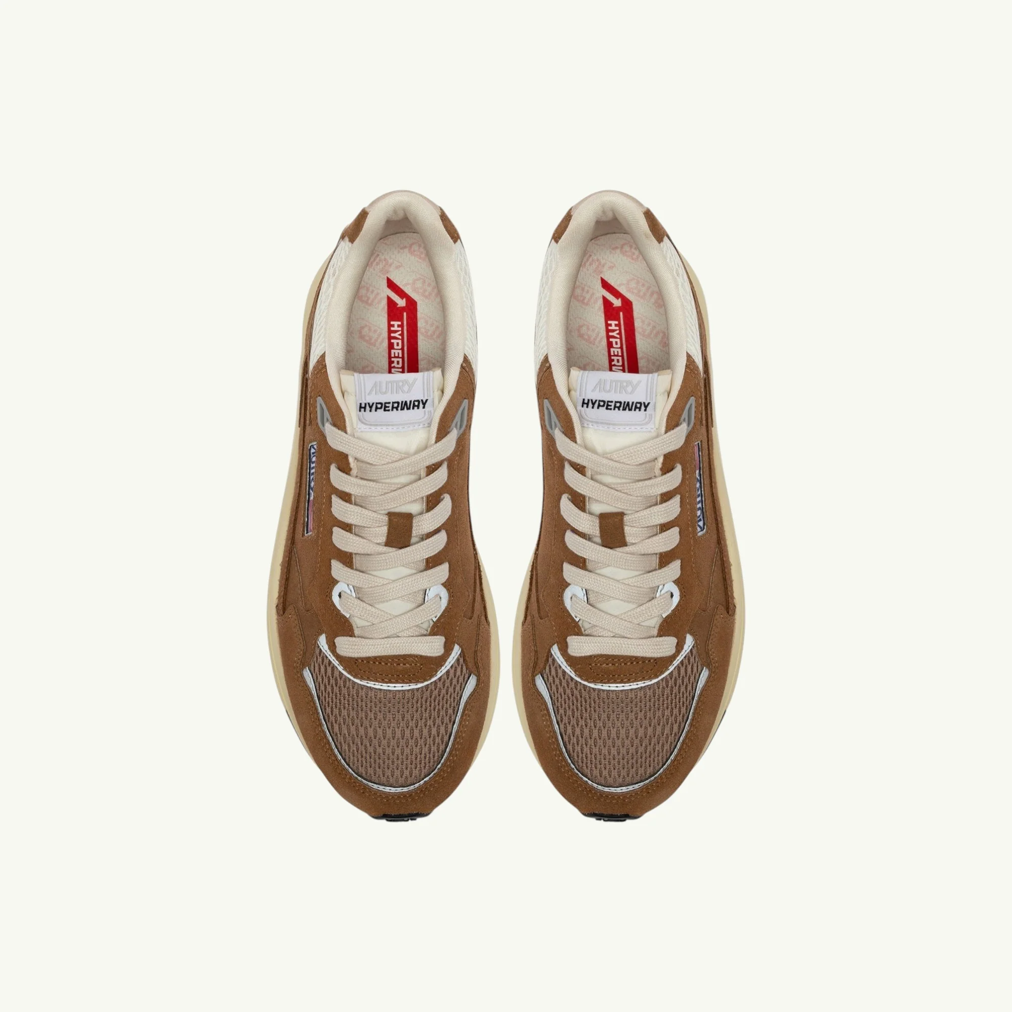 AUTRY BASKETS HYPERWAY EN MESH ET EN DAIM CIGAR ET ARGENT – Image 6
