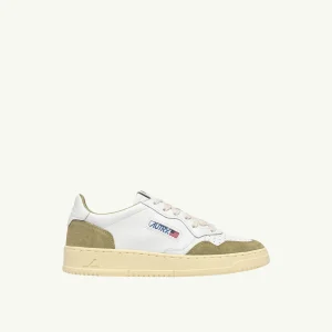 AUTRY BASKETS MEDALIST LOW EN CUIR BLANC ET DAIM GREYGN