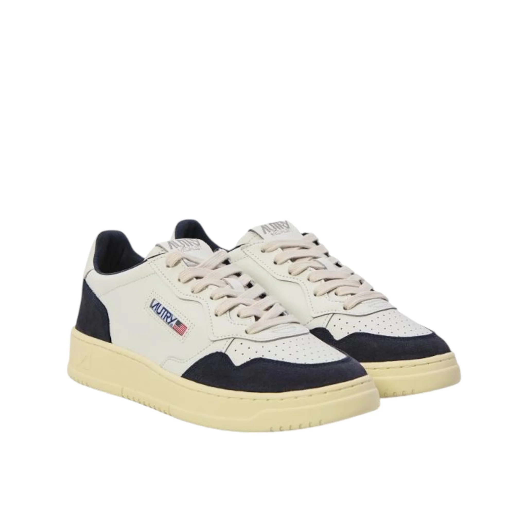 AUTRY MEDALIST LOW EN CUIR BLANC ET OCEAN BLUE – Image 3