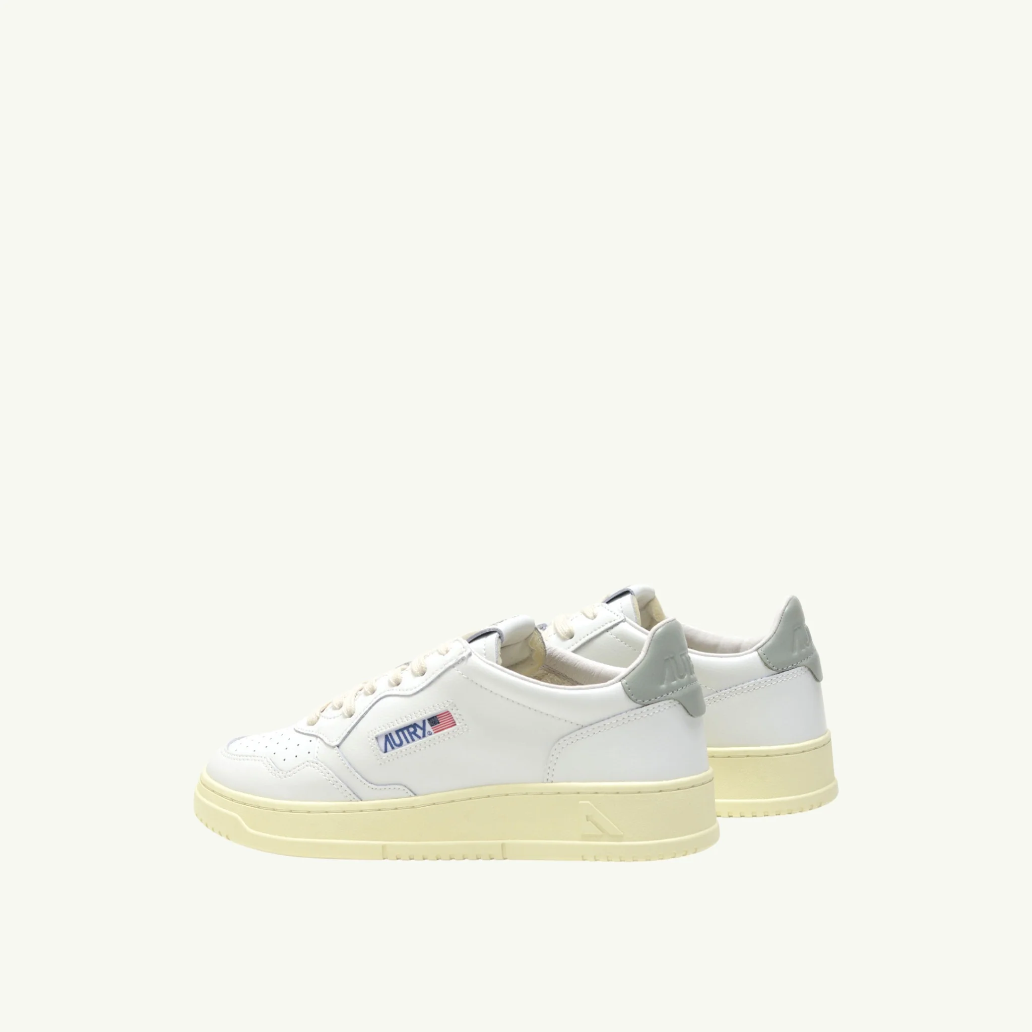 AUTRY MEDALIST LOW EN CUIR BLANC ET SEA GRASS – Image 4