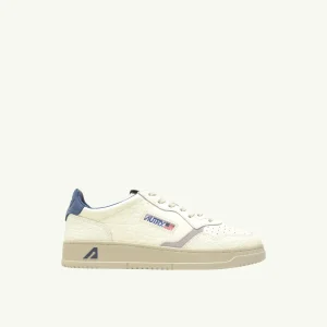 AUTRY MEDALIST LOW EN CUIR ET DETAILS PINECONE BLUE ET PERIS