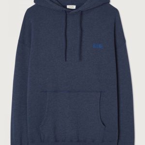 American Vintage SWEAT À CAPUCHE HOMME DOVEN MARINE SURTEINT
