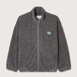 American Vintage VESTE ZIP HOMME HOKTOWN ANTHRACITE CHINE