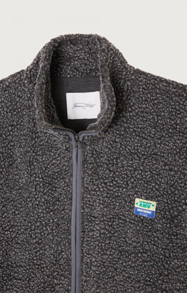 American Vintage VESTE ZIP HOMME HOKTOWN ANTHRACITE CHINE – Image 3