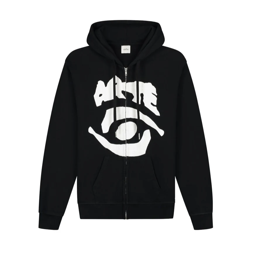 Arte Antwerp Pull EYE FRONT ZIP HOODIE Black – Image 2