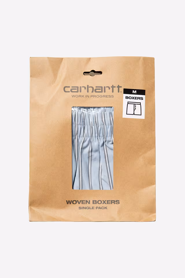 Boxer Carhartt Wip COTTON BOXER SEATON STRIPE Blue Fog