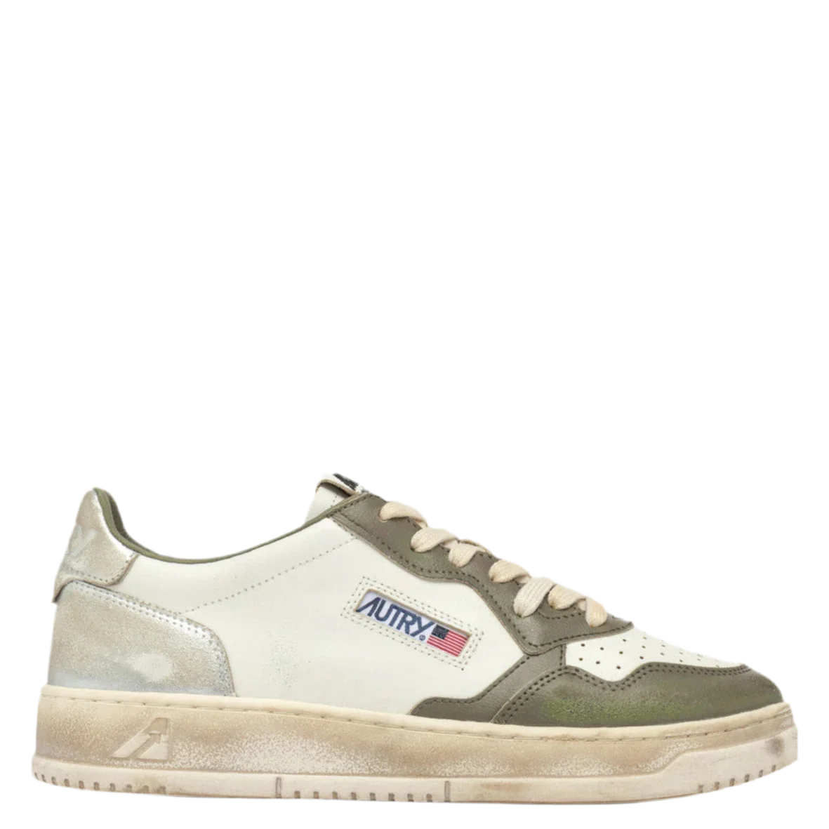 Autry SUPER VINTAGE LOW Blanc Vert Et Silver – Image 2