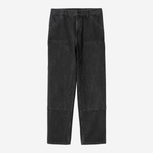 Carhartt Wip DOUBLE KNEE PANT Black Stone washed