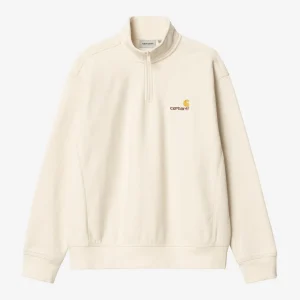 Carhartt Wip HALF ZIP AMERICAN SCRIPT SWEAT Natural