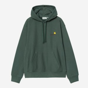 Carhartt Wip HOODED AMERICAN SCRIPT SWEAT Kale Green