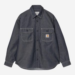 Carhartt Wip TIGAN L/S SHIRT Blue rigid