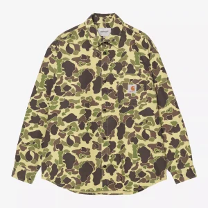 Chemise Carhartt Wip DUCK L/S SHIRT Camo Duck Green