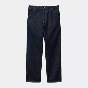 Jean Carhartt Wip SINGLE KNEE PANT Blue Rinsed