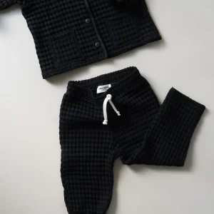 Pantalon nid d'abeille noir - Enfant