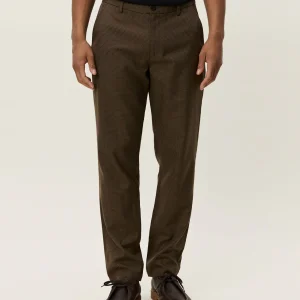 Les Deux Como Reg Houndstooth Suit Pants Teak Brown