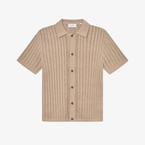 Les Deux Floyd Linen Knitted SS Shirt Irish Cream
