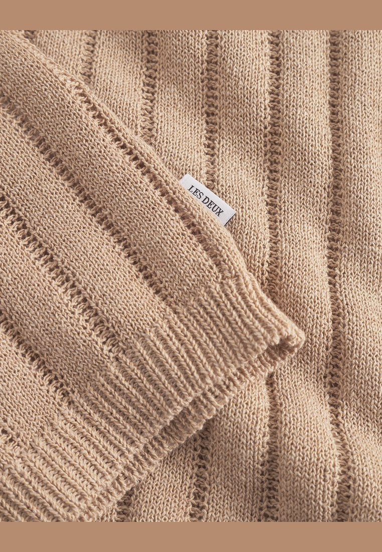 Les Deux Floyd Linen Knitted SS Shirt Irish Cream – Image 5